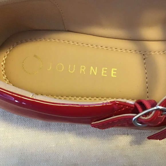 Red Patent Triple-Strap Mary Jane Flats - Women - Picture 6 of 8